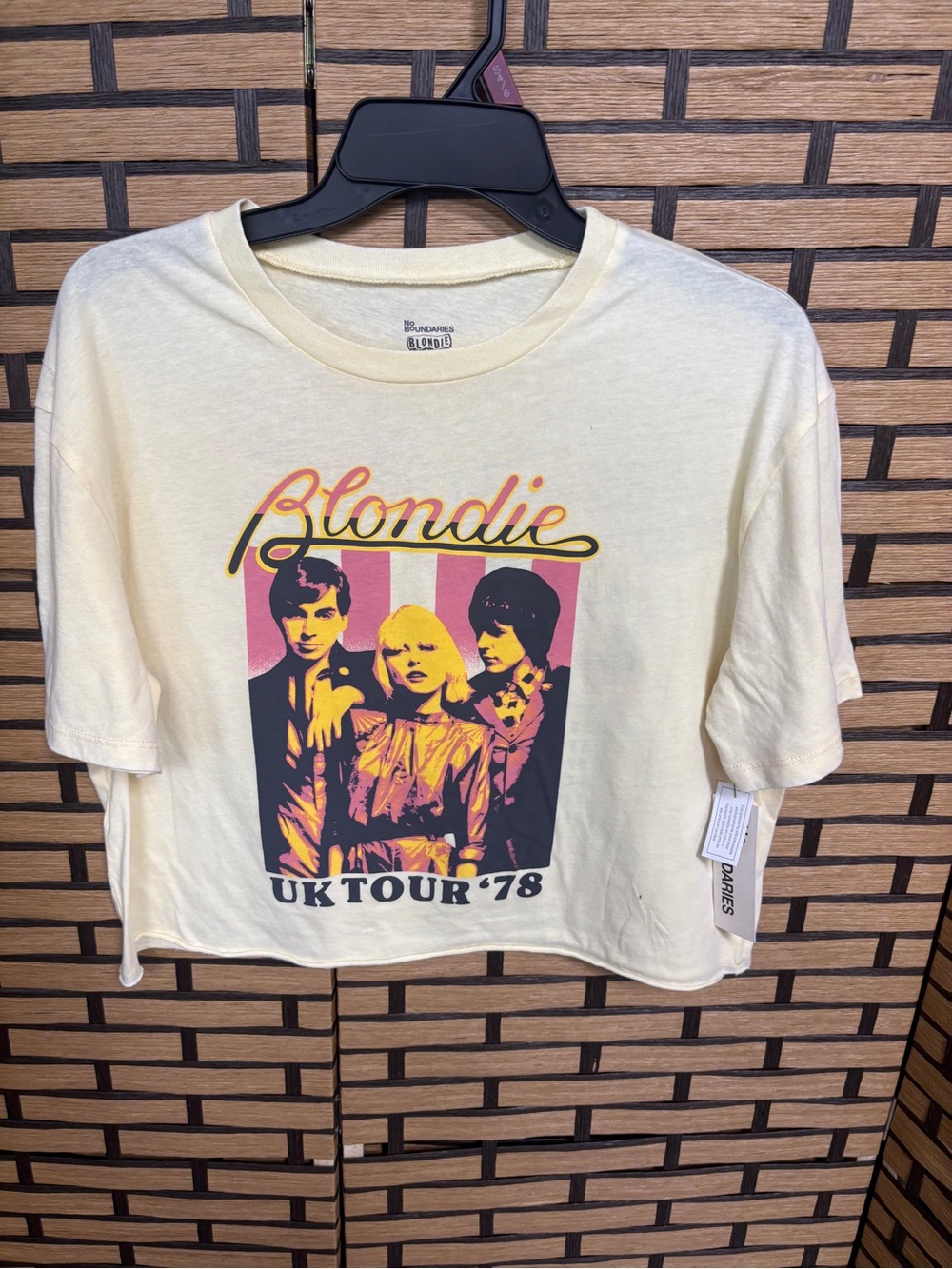 Blondie yellow crop graphic tee size small